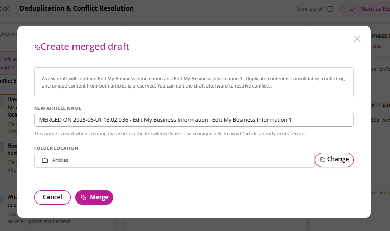 create merged draft